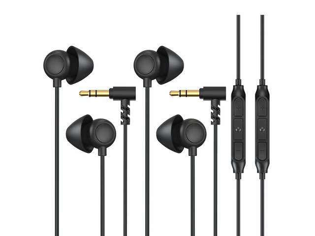 Sleep Earbuds, 2 Pairs Soft Comfortable in-Ear Earphones with Mic-Low Profile Noise Reduction Headphones for Sleeping on Side, Yoga, Travel