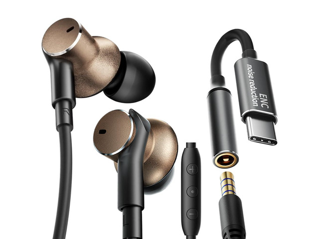 Wired Earbud with ENC Noise-canceling Mic Deep bass Dual-unit Headphones Noise Cancellation Hi-Fi Earbuds Wired Immersive Bass In Ear Earphones...