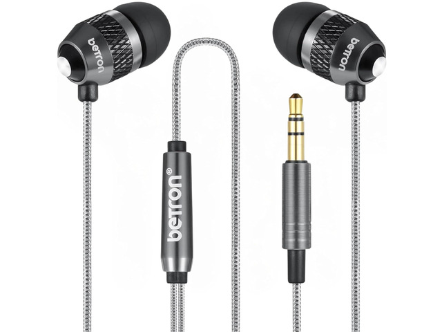 Betron B25 Earphones, Noise Isolating in-Ear Wired Headphones, Black