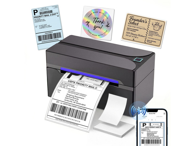Bluetooth Thermal Label Printer,4x6 Shipping Label Printer Wireless Label Printer for Small Business and Shipping Package, Compatible with iPhone,...