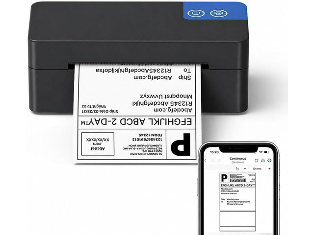 Bluetooth Thermal Shipping Label Printer for Small Business, Black Wireless Portable Mailing Shipping Printer for USPS UPS Amazon Shopify Etsy -...