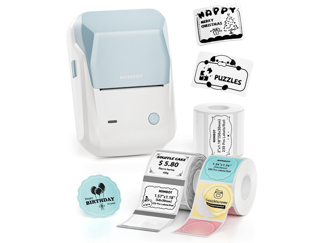 B1 Label Maker Machine with 3 Roll Tapes, 2Inch Portable Printer Thermal Label Printer Easy to Use for Office, Home, Business, Support Smartphones...