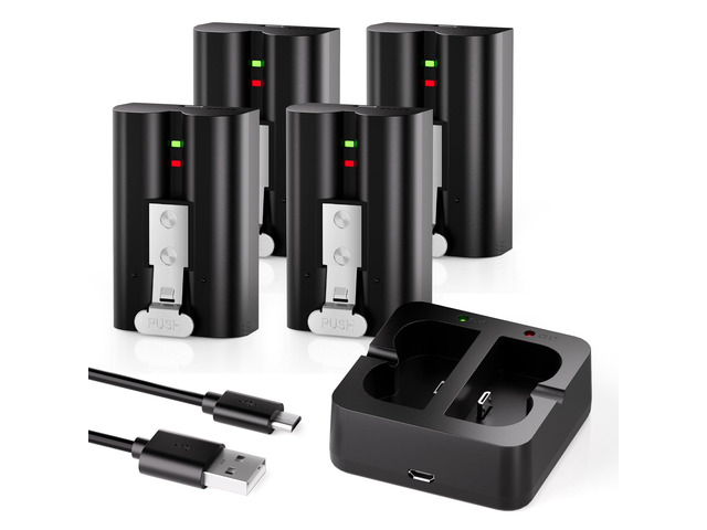4-Pack Replacement Battery for Ring Camera Doorbell 6040mAh Rechargeable Camera Batteries with Charger Station for Ring Video Doorbell 2/3/3...