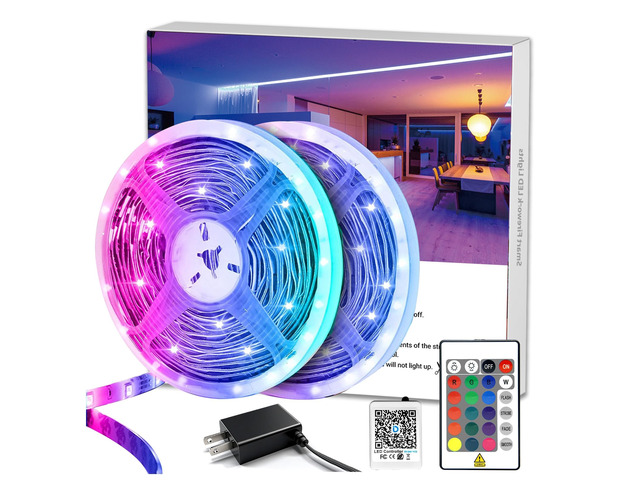 LED Lights 65.6ft, 5050 RGB Led Strip Lights Flexible Color Changing Remote Control Led Light Strips, 2 Rolls of 32.8ft Led Lights for Bedroom,...