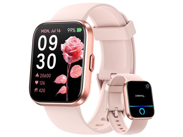 Smart Watches for Women, 1.8'' HD Women Smartwatch with Alexa Built-in, Bluetooth Calls, IP68 Waterproof, 7 Days Battery, Heart Rate/Sleep/SpO2...
