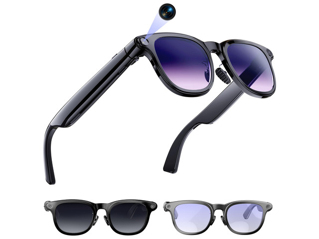 AI Smart Glasses with Camera, 8MP Camera Glasses for Life Vlog Travel Work, 4K Video Recording Sunglasses for Women Men, Real-Time Translation,...