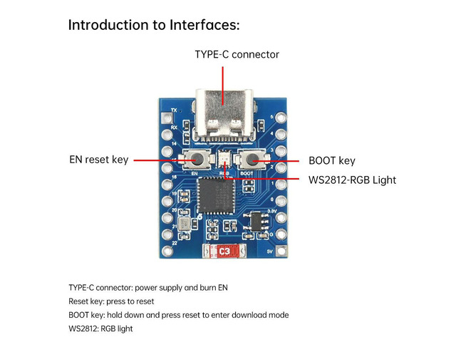 2.4G ESP32-C6 Super Mini ESP32 Development Board ESP32-C6FH4 Bluetooth-compatible module Type-C Interface