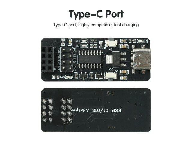 ESP32 ESP-01/01S Transmission Module ESP8266 Serial Port Board Type-C Interface Electronic Kit