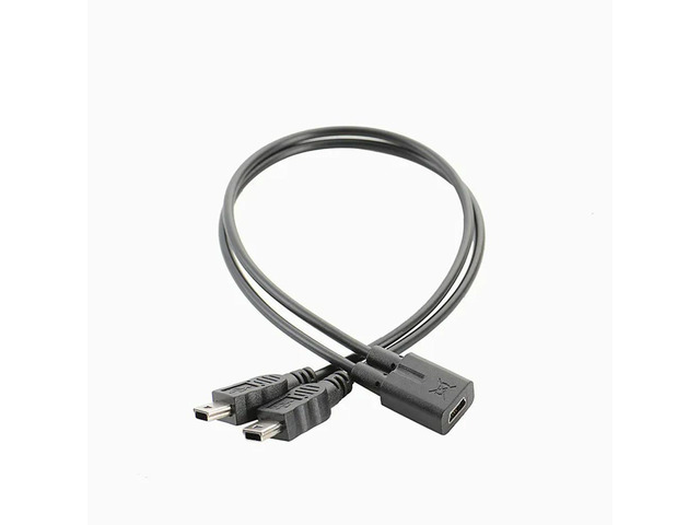 Mini USB 5Pin Female To Mini Usb 5pin Male + Micro USB Male Y Splitter 1 To 2 Converter Charging Cable 30CM
