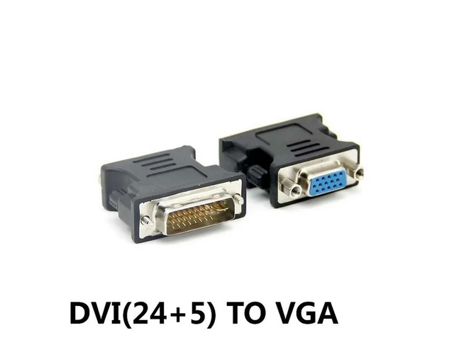DVI To VGA Female Adapter DVI-I Plug 24 + 5 P To VGA Jack Adapter HD Video Graphics Card Converter for PC HDTV Projector