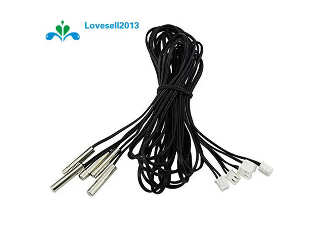 2 PCS NTC Thermistor accuracy temperature sensor 10K 1% 3950 Waterproof Probe 1m