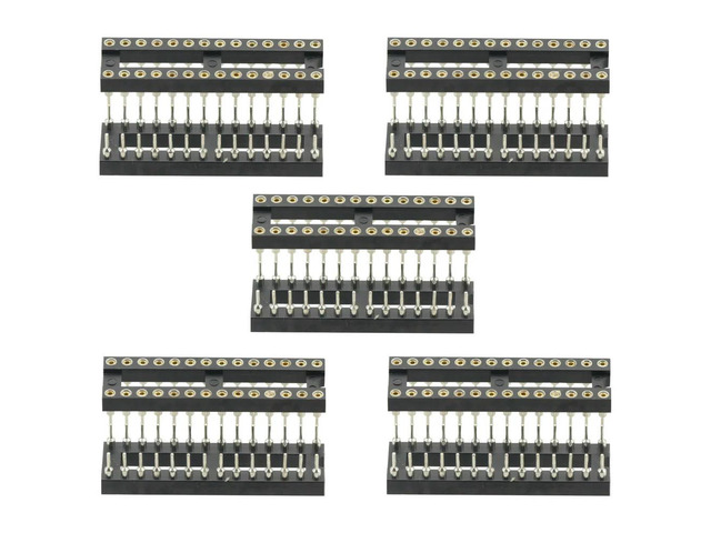10Pcs 28Pin DIP28 SIP Round IC Sockets Adaptor Solder Type 2.54mm Pitch DIP-28 pins IC Round Hole Socket Adaptor