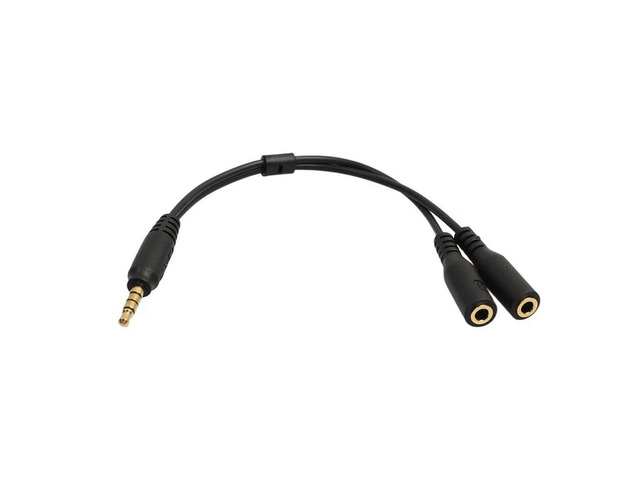 Universal 3.5mm Stereo Audio Male To 2 Female Headphone Microphone TRRS Y Splitter Cable Adapter Audio Adapter Cable
