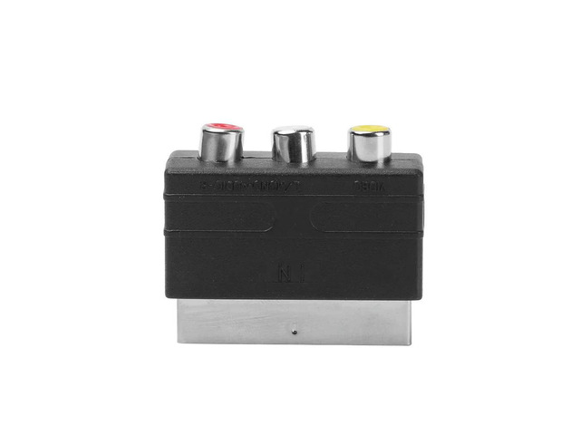 Scart Male Plug To 3RCA Phono Female AV TV Audio Video Adapter Input for PS4 for WII DVD VCR