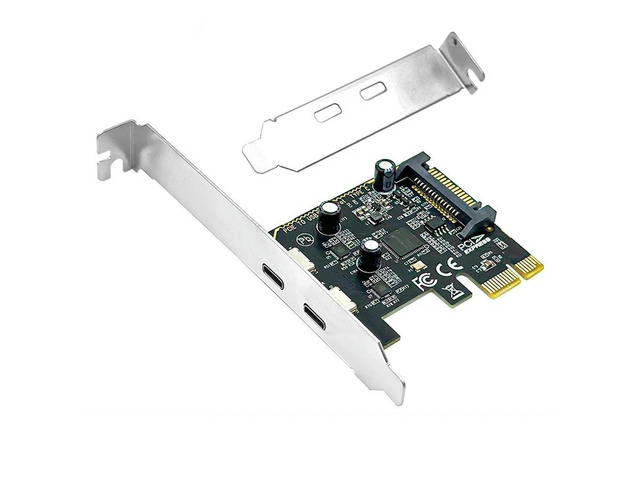 PCIE To Dual Type C Expansion Card PCI Express X1 To 2Port TYPE-C USB 3.2 GEN1 5Gbps Convert Card Riser ASM1042 Chip for Desktop
