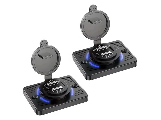 Dual USB C PD& Dual USB A QC Fast Charging 4 Port 12V USB Outlet Wall Mount(2Pcs) For Vehicles Truck Boat Marine