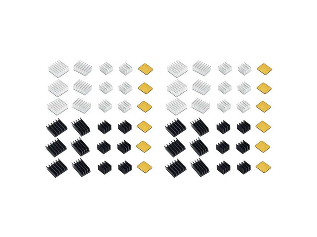 60Pcs Cooling Radiator Set Aluminum Copper Radiator With Thermal Conductive Glue For Raspberry Pi 2B/ 3B/4B