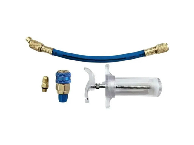 R-134A Low Side Quick Coupler Adapter 1/4 SAE Car A/C Oil And Dye Injector, Explosion-Proof Refrigerant Filling Tool