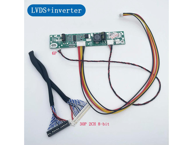 cable inverter kit 30pin 2ch 8bit LVDS cable 25cm+ 6PIN led inverter for LCD computer repair FIX-30P-S8 for 21.5 M215HW01 VB