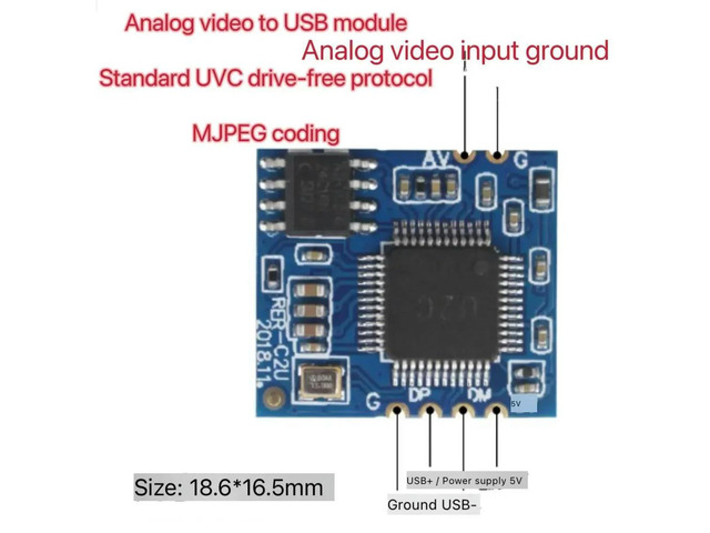 1PCS Analog AV Video to Digital USB Camera Module CVBS to USB Chip For UVC Drive-free
