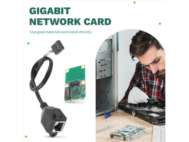 MINI PCI-E to Gigabit Ethernet Server Network Card 1000Mbps Gigabit Ethernet RJ45 LAN Network Adapter Straight PIN
