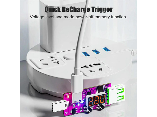 PD3.1 28V Quick ReCharge Trigger Automatic Digital Display Voltage Meter Ammeter Voltage Current Detector Board