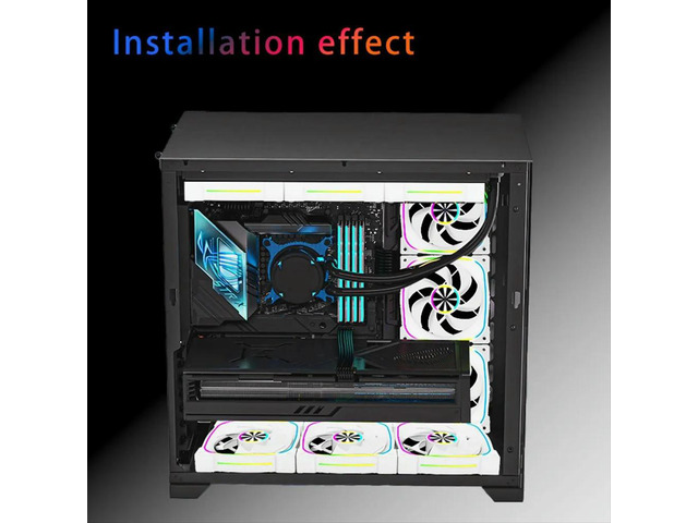 ARGB Chassis Fan Desktop Case Cooling Fan 12cm Temperature Controlled Silent PWM 5V 3-Pin Case Fan Black
