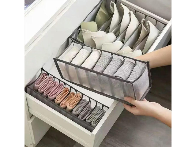 6PC- Closet Organizer for Socks Home Separated Underwear Box 7/9/11 Grids Jeans Bra Organizer Foldable Drawer