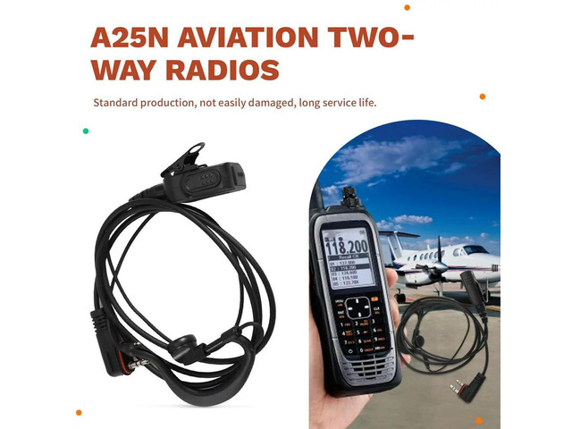 uyuy Walkie Talkie Earhook Headset for ICOM A24, A25CE, A25N Aviation Two-Way Radios Headphones Accessory
