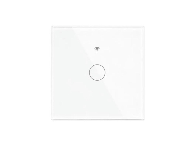 Tuya Matter Light Switch EU Standard 1-Way Glass Touch Panel APP Remote Control Voice Enabled White