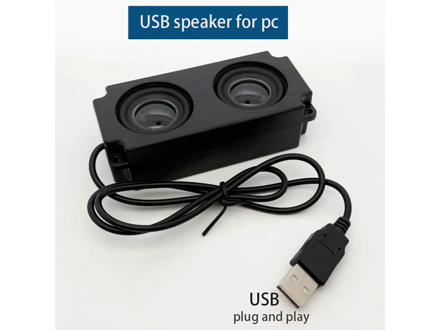 4Ohm 6W USB speaker for pc 101-47 dual speaker plug and play 101x47x29mm