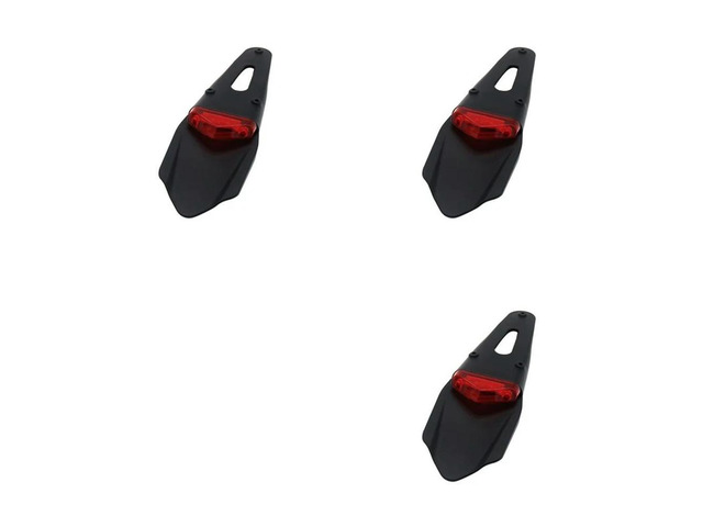 3X Motorcycle LED Tail Light & Rear Fender Stop Enduro Taillight Rear Fender Stop For CR EXC WRF 250 400 426 450 Black