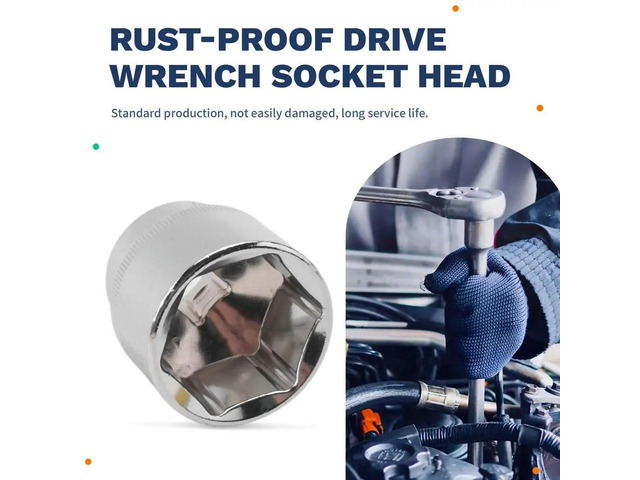 36mm Hex Socket Wrench Head 1/2 Inch Drive Anti-Rust 6 Point Socket Bit for Ratchet Wrench Auto Repair Hand Tools