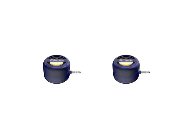 2X Mini Speaker Universal 3.5Mm Sound Box Mobile Phone Speaker Amplifier External Wired Speakers Transparent Blue