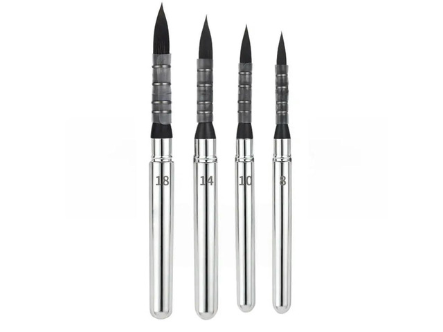 For Art Painting 4Pcs Synthetic Squirrel Hair Watercolor Travel Brushes For Acrylic Paintings