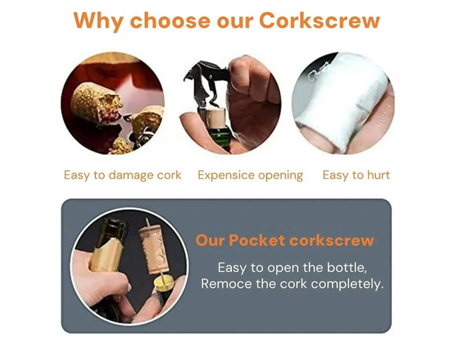 Shape Wine Opener, Air Pressure Corkscrew with Wine Stopper Type Cork Ejector for Red White Wine Bottle