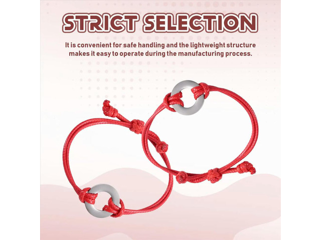 10Pack Inspirational Bracelet l Stamping Kit with Red Waxed Nylon String for Jewelry Making