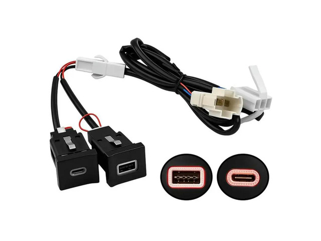 For VW Sagitar Jetta Mk6 15-18 Fast Charging USB QC3.0 Port+ PD TYPE-C Socket Car Phone Outlet Power Adapter