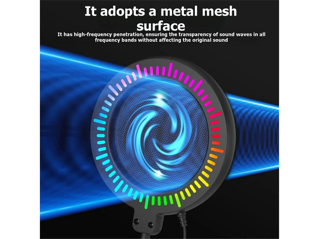 Microphone Blast Filter Flexible Windscreen Soundproof Enclosure, Colorful Lighting Effects, RGB Anti-Glare Filters