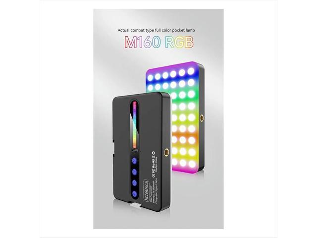 M160 RGB LED Video Light 2700-6500K Handheld Photography Fill Lamp CRI95+ Built-in 1800mah Cold Shoes Vlog Pocket Light