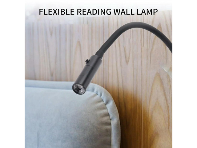 Modern LED Reading Wall Lamp Flexible Hose Bedside Wall Mounted Sconce Bedroom Study Book Wall Light with Switch