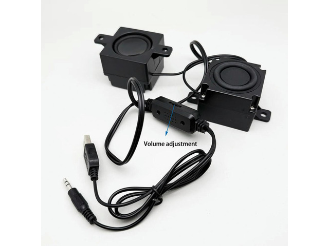 USB mini speakers for pc plug and play 1 pair with 3.5mm audio input Around Stereo