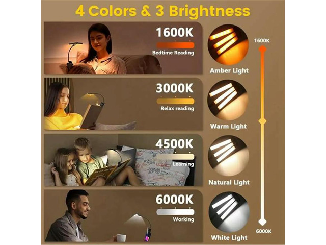 USB Rechargeable LED Clip Book Light Mini Book Read Night Light Kids Child Desktop Reading Book Lamp