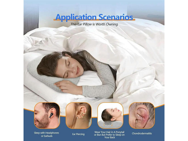 Ear Piercing Pillow for Side Sleepers with an Ear Hole for CNH and Ear Pain Ear Inflammation Pressure Sores