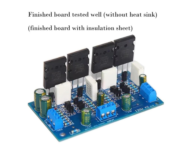 120W+120W Amplifier Board Dual channel Home HiFi Amplifier Board 1943 5200 Tube Product Board