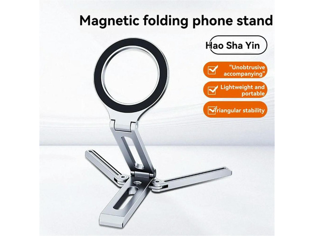 For Magsafe Phone Holder Magnetic Tripod for Vlog Foldable Desktop Mount for Travel Folding Aluminum Alloy Holder Black