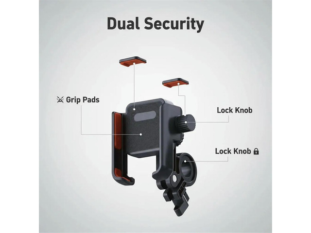 Universal Bike Phone Holder Shockproof Bicycle Motorcycle Phone Holder,Phone 360° Rotation Anti-Slip Secure Mount Stand