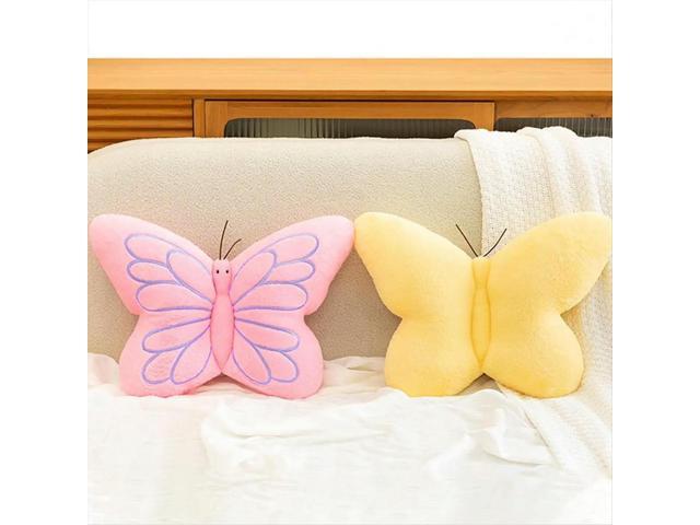 Butterfly Pillow Decorative Butterfly Shaped Throw Pillow Soft Plush Cushion Decor for Bedroom Living Room Sofa Couch Pink