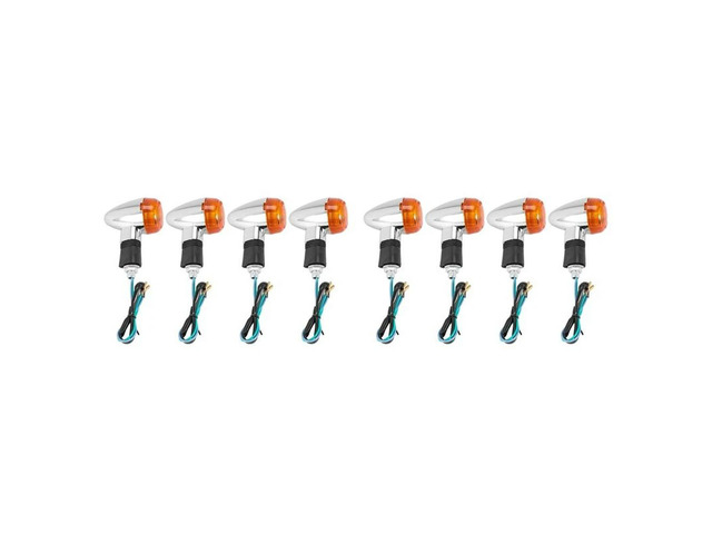 8Pcs Motorcycle Turn Signals Amber Lights LED Indicator For Yamaha Suzuki