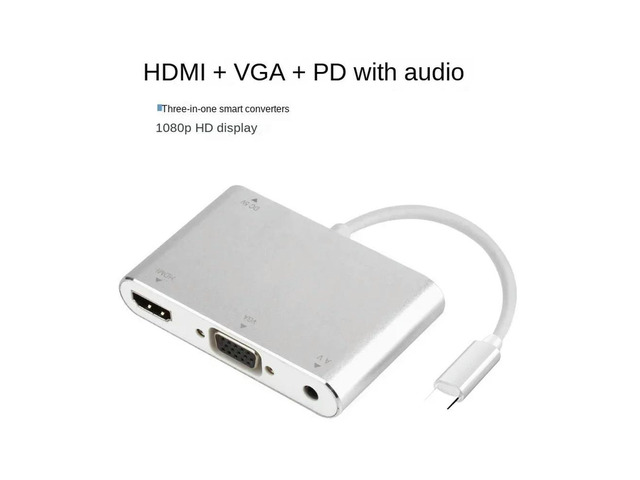 4 In1 Digital Audio Video HDTV Converter Lighting To HDMI-Compatible VGA AV Adapter for I Phone Xs X XR 8 7 To TV USB Cable